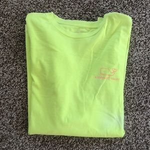 Vineyard Vines Men’s L Whale Logo Harbor Long Sleeve Bright Yellow Tee